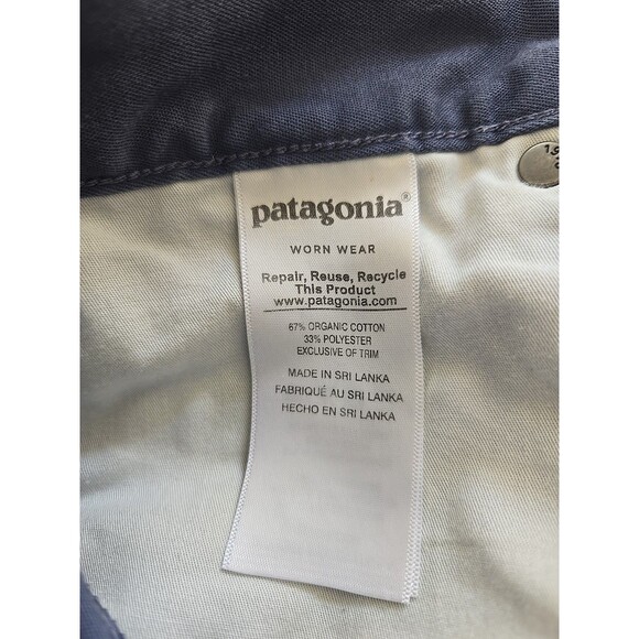 Patagonia Womens Blue Organic Cotton Rugged Twill Canvas Pinyon Pines Pants Sz 4 - Picture 11 of 12
